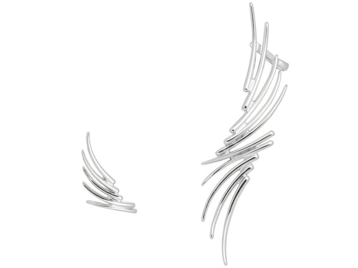 Pendientes de plata trepador asimétrico