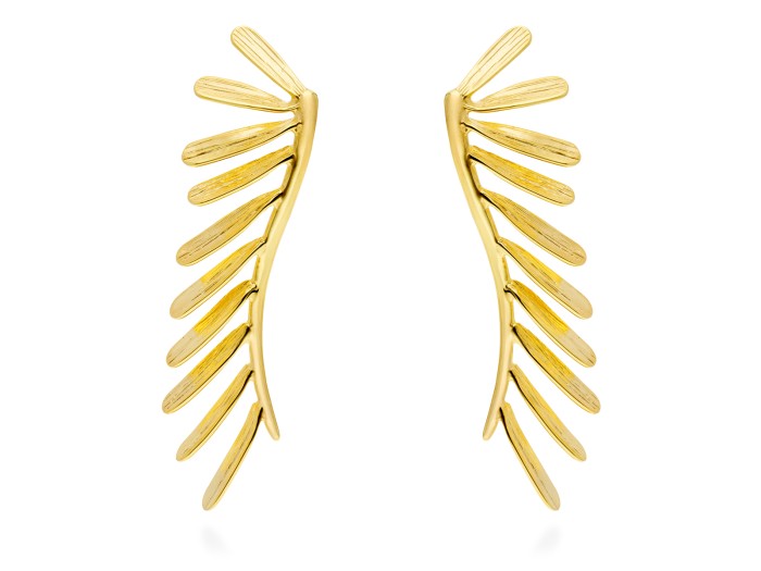 Earrings Spine maxi  in golden silver