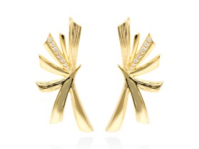 Pendientes de plata y circonita blanca trepador
