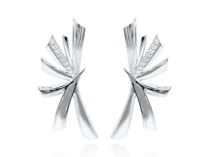 Earrings Spine piedras  in golden silver