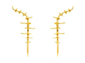 Earrings Vertebral  in golden silver