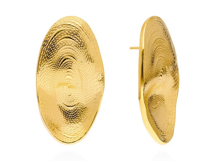 Pendientes de plata ovalado plano