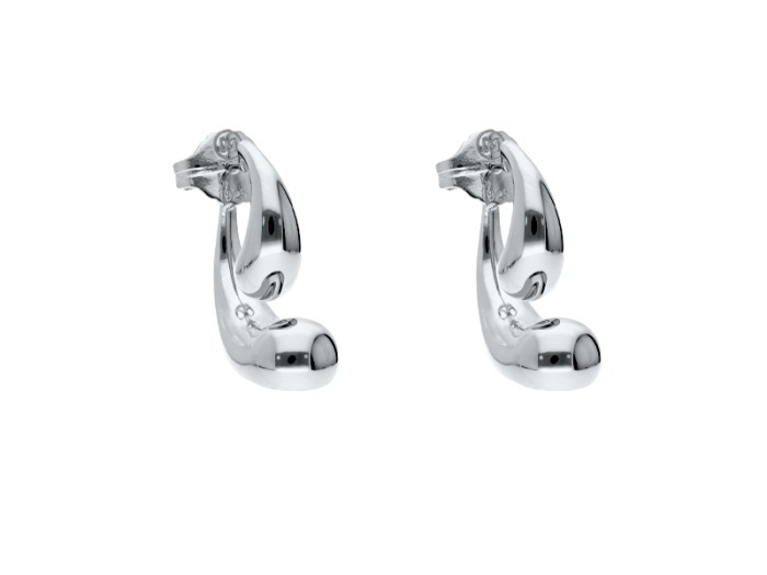 Pendientes de plata con doble volumen