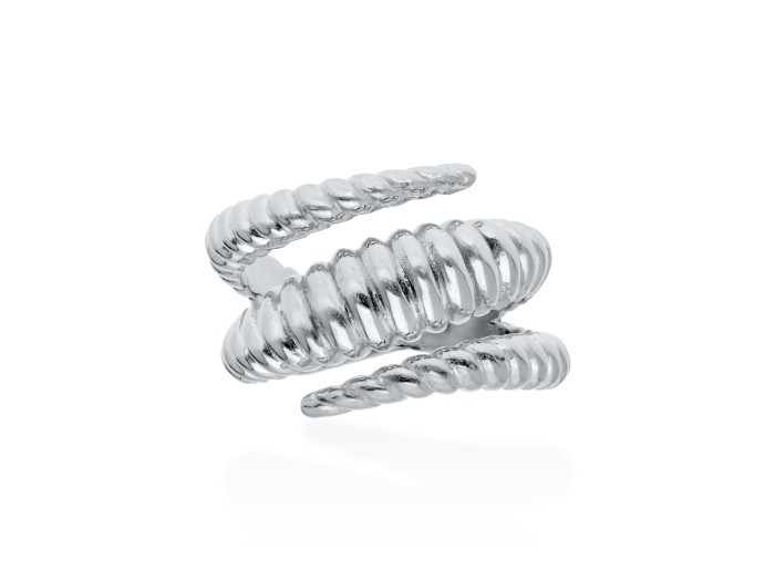 Anillo de plata triple aro gallonado
