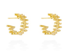 Pendientes de plata aro ancho con textura