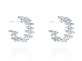 Pendientes de plata aro ancho con textura