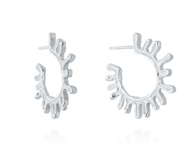 Pendientes de plata aro con textura