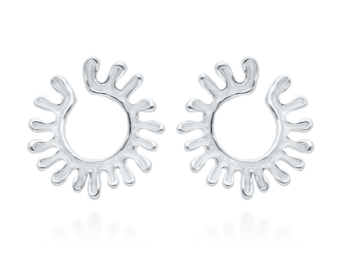 Pendientes de plata aro plano con textura