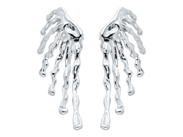 Pendientes de plata trepador largo
