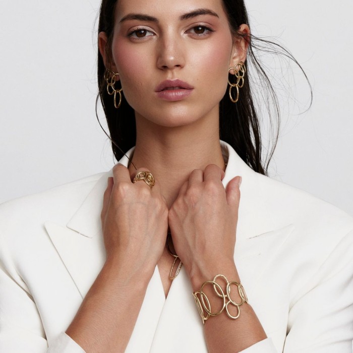 Brazalete de plata multiaros