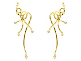 Pendientes de plata trepador largo y circonitas