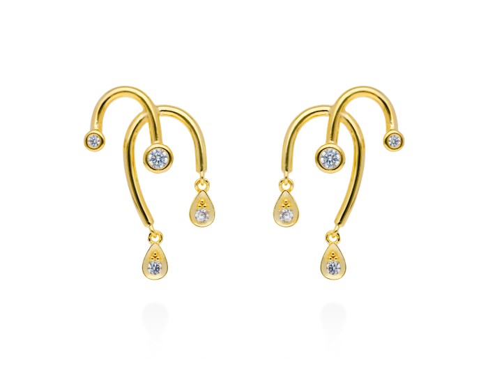 Earrings Mistral piedras  in golden silver