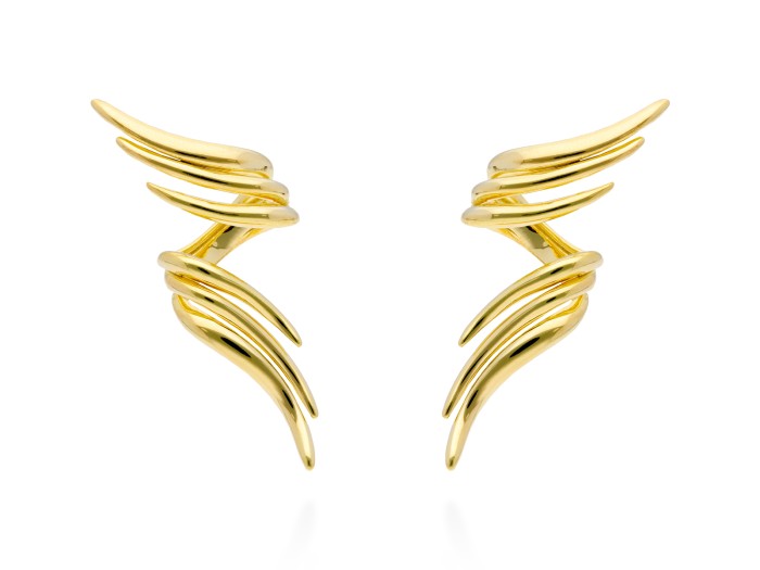 Pendientes de plata trepador triple
