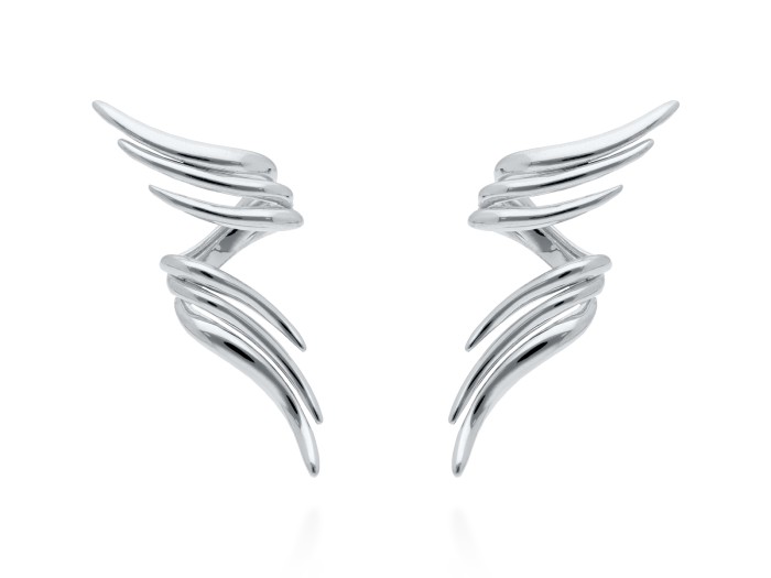 Pendientes de plata trepador triple