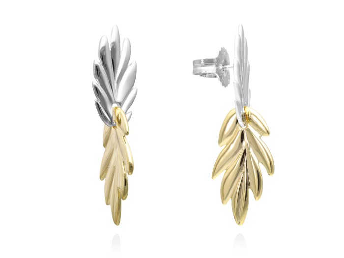 Pendientes de plata hoja de palmera