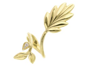 Anillo de plata grande con hoja de palmera