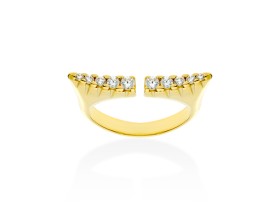 Anillo de plata tu y yo con circonitas