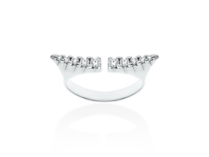 Anillo de plata tu y yo con circonitas