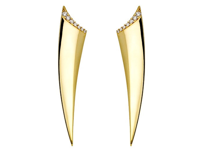 Earrings Palm  in golden silver