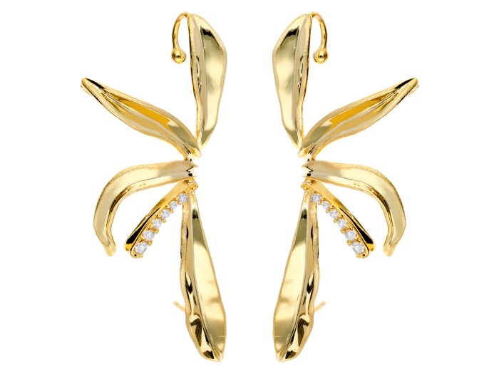 Earrings Melrose  in golden silver