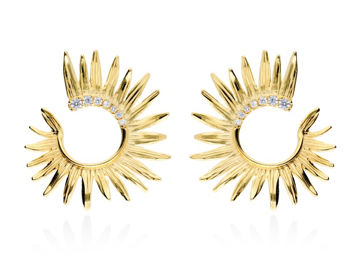 Pendientes de plata redondo y circonita blanca