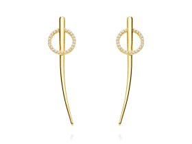 Pendientes de plata largo de pincho