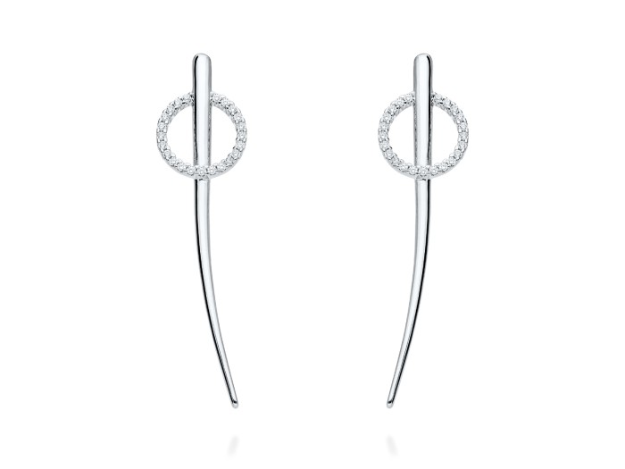 Pendientes de plata largo de pincho