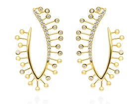 Pendientes de plata largo y circonita blanca