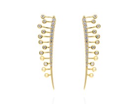 Pendientes de plata largo y circonita blanca