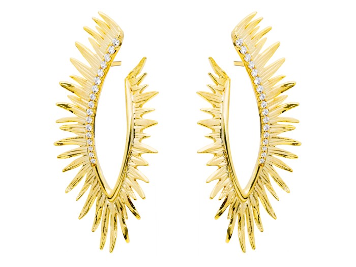 Earrings  Brut maxi    in golden silver