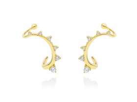 Pendientes de plata trepador y circonita blanca