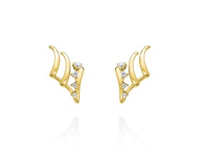 Earrings Rosse piedras  in golden silver