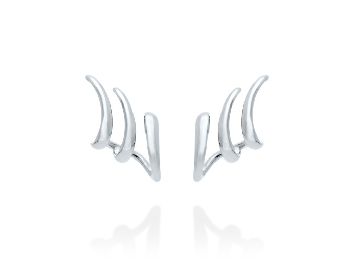 Pendientes de plata trepador triple aro