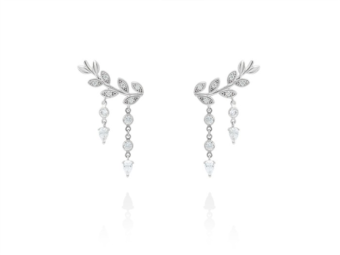 Pendientes de plata trepador hiedra