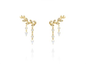 Pendientes de plata trepador hiedra