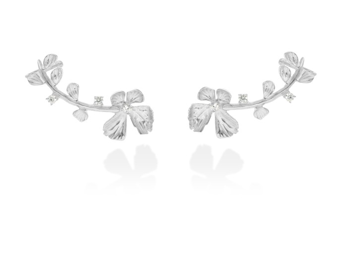 Climber Earring Guipur  in silver