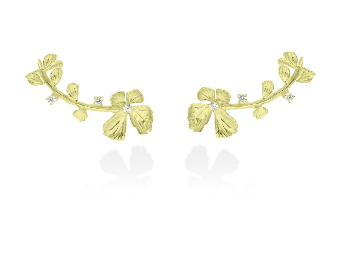 Climber Earring Guipur  in silver