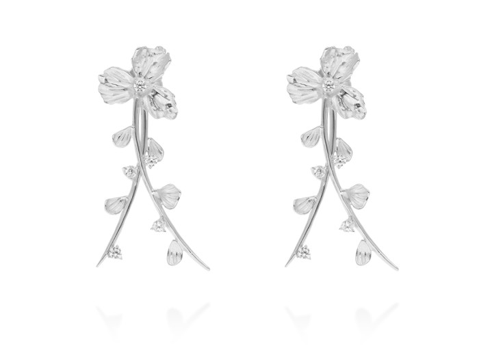 Earrings Guipur cruzado  in golden silver
