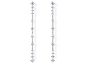 Pendientes de plata riviere largo