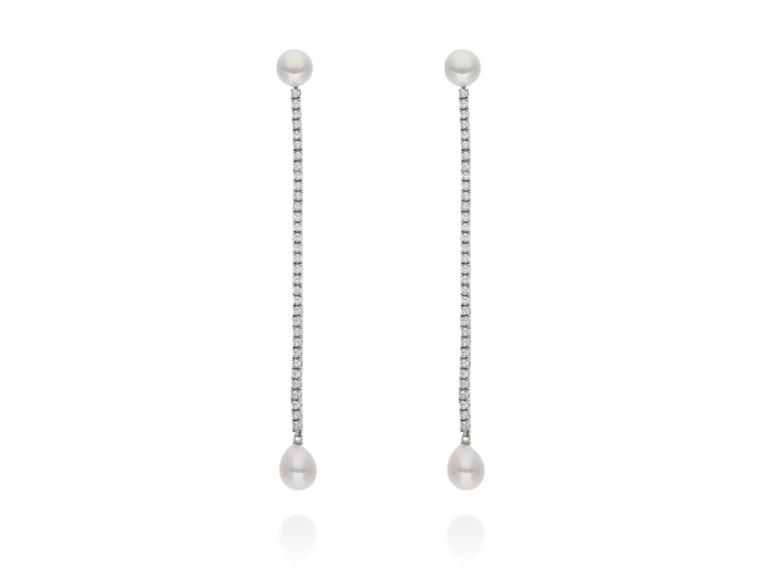 Pendientes de plata riviere doble perla