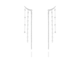 Pendientes de plata riviere trepador largo