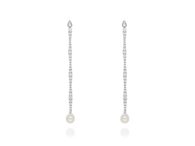 Earrings Riviere lágrima y perla  in silver