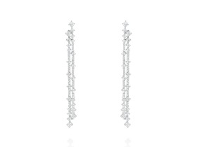 Pendientes de plata doble riviere