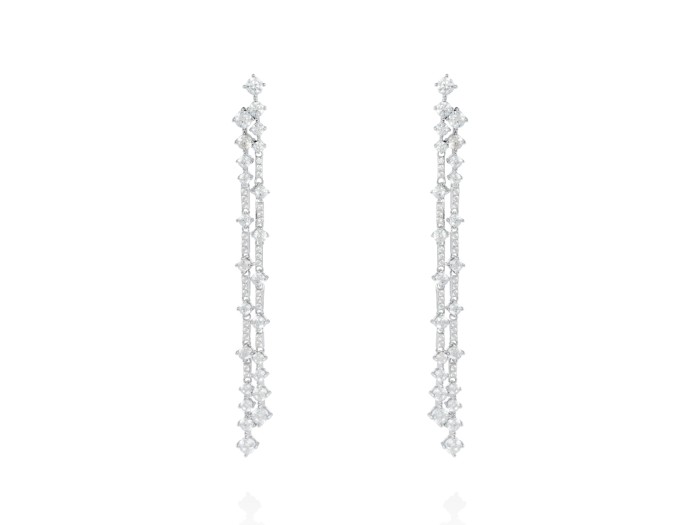 Pendientes de plata doble riviere