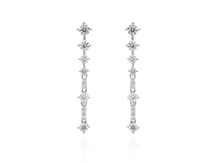 Pendientes de plata riviere corto