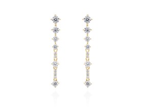 Pendientes de plata riviere corto