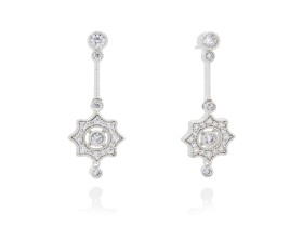 Pendientes de plata victoriano largo