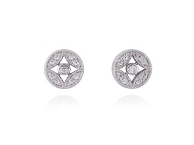 Pendientes de plata vintage art decó