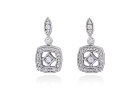 Earrings LORENA White in silver