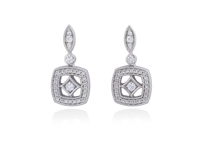 Pendientes de plata orla cushion